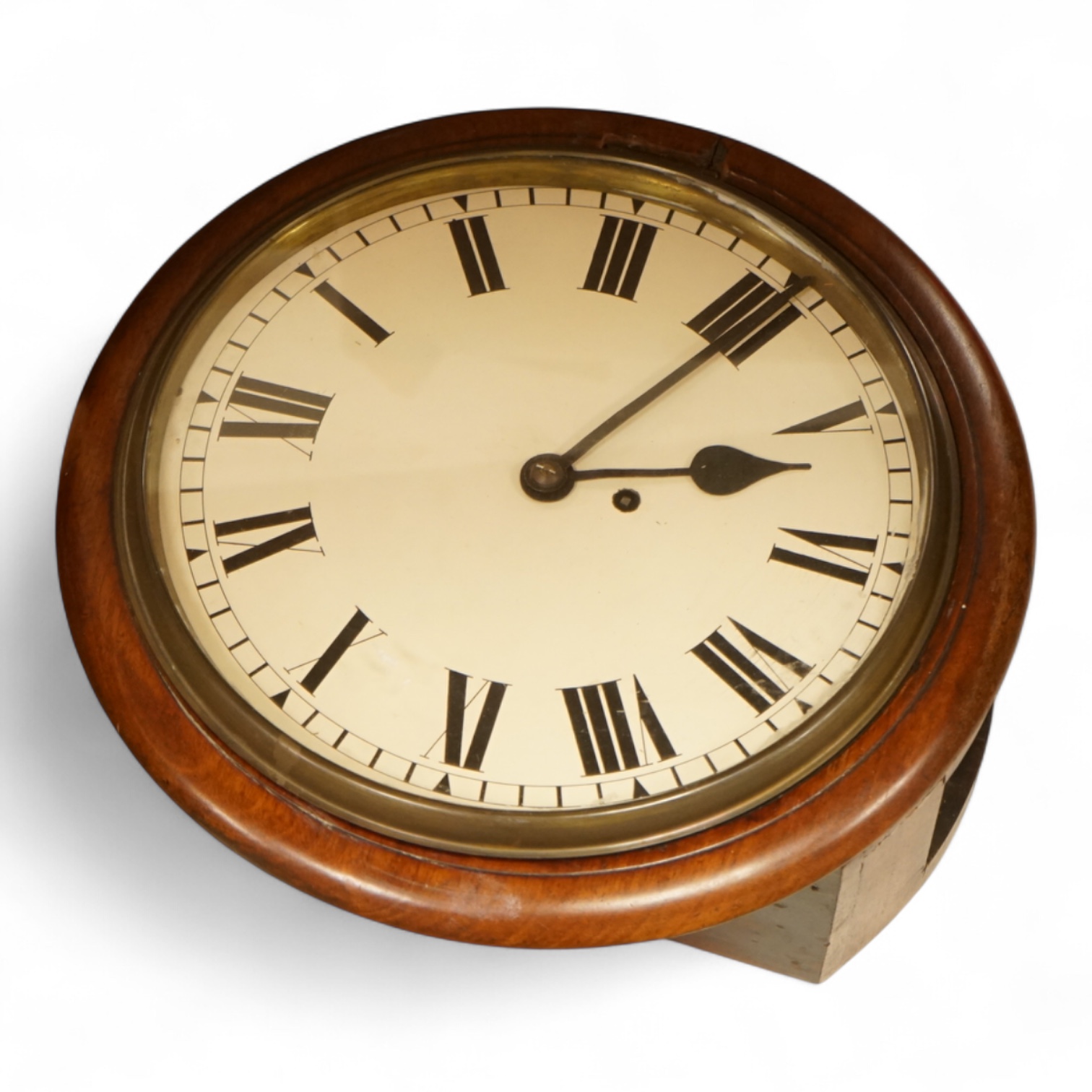 A Victorian mahogany fusee wall timepiece, 37cm diameter